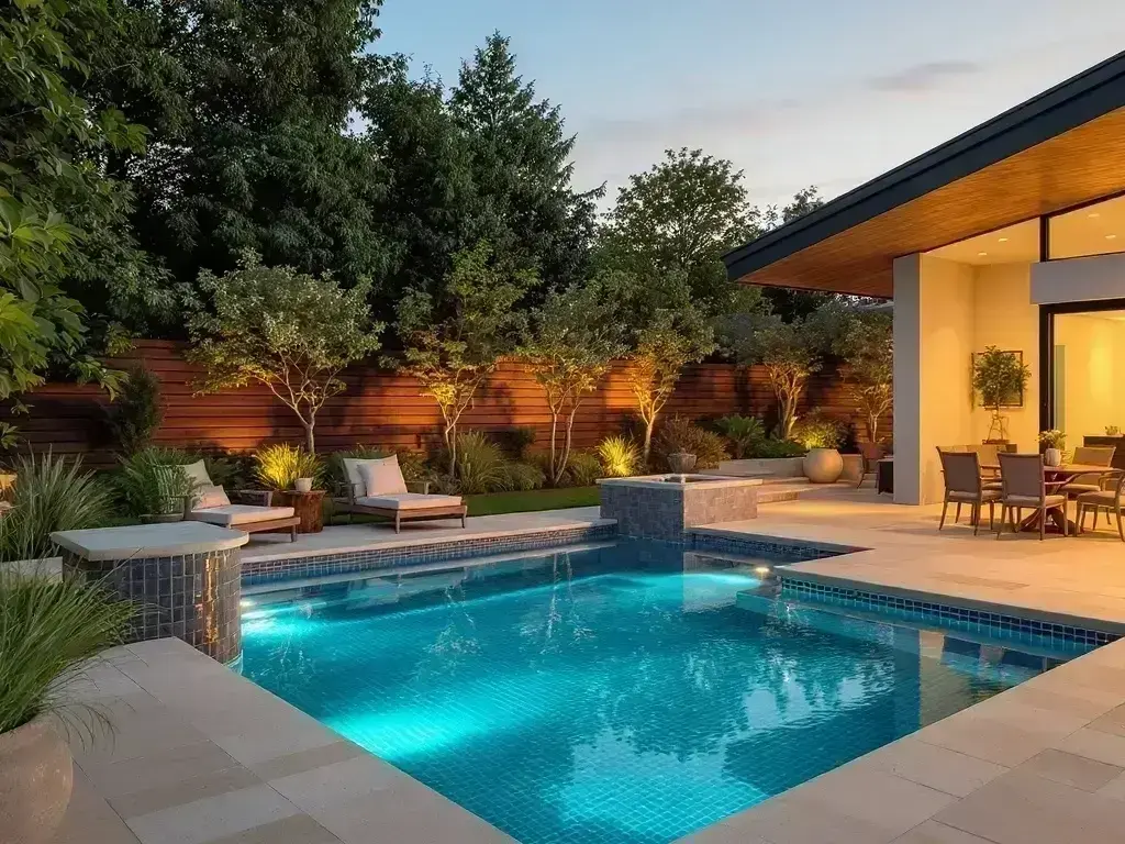 above-ground pool setup by Trevi Pools and Spas near Polson Park Vernon with pump and ladder