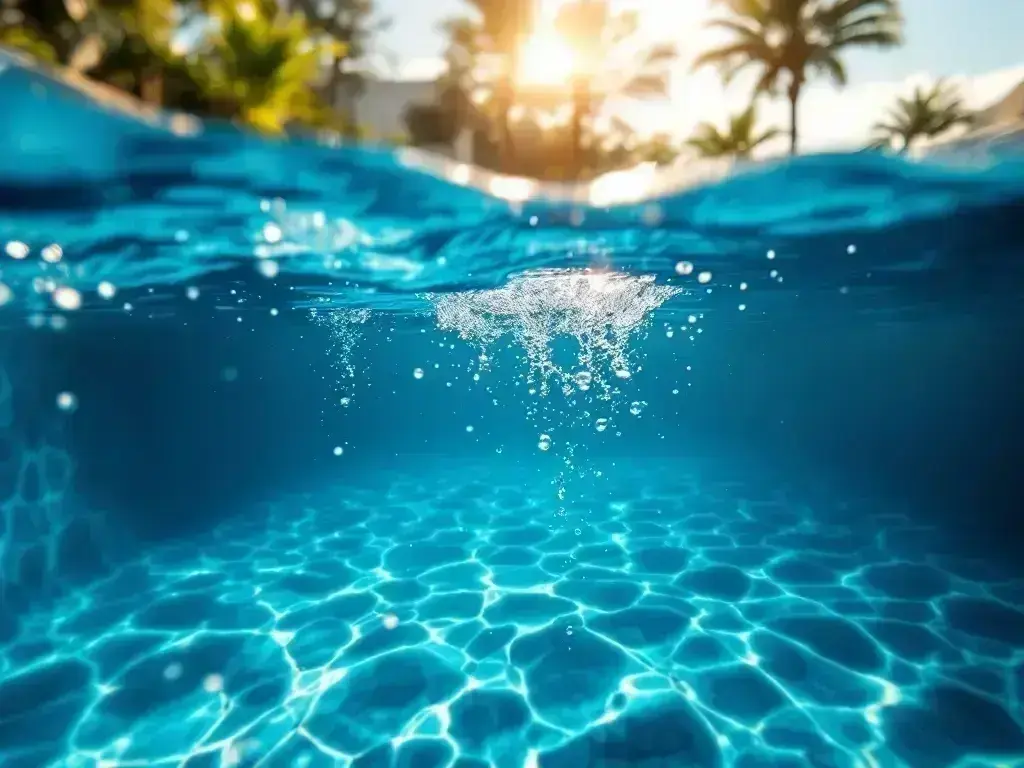 Certified technician testing pool water quality in Vernon summer