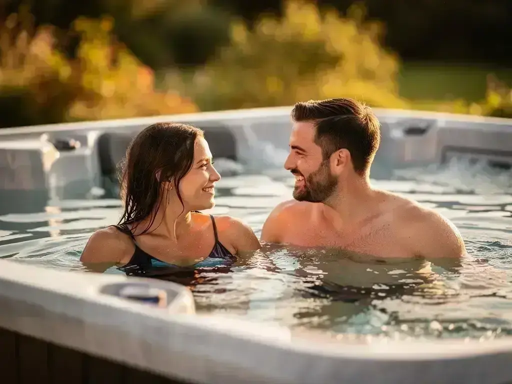 Finished swim spa with safety fencing in Vernon Pleasant Valley home